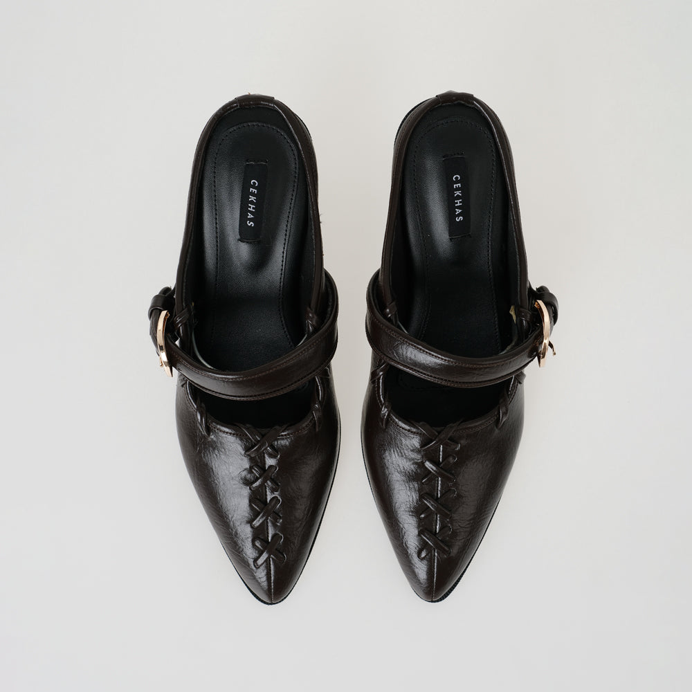 Helen Brown Heels Wanita