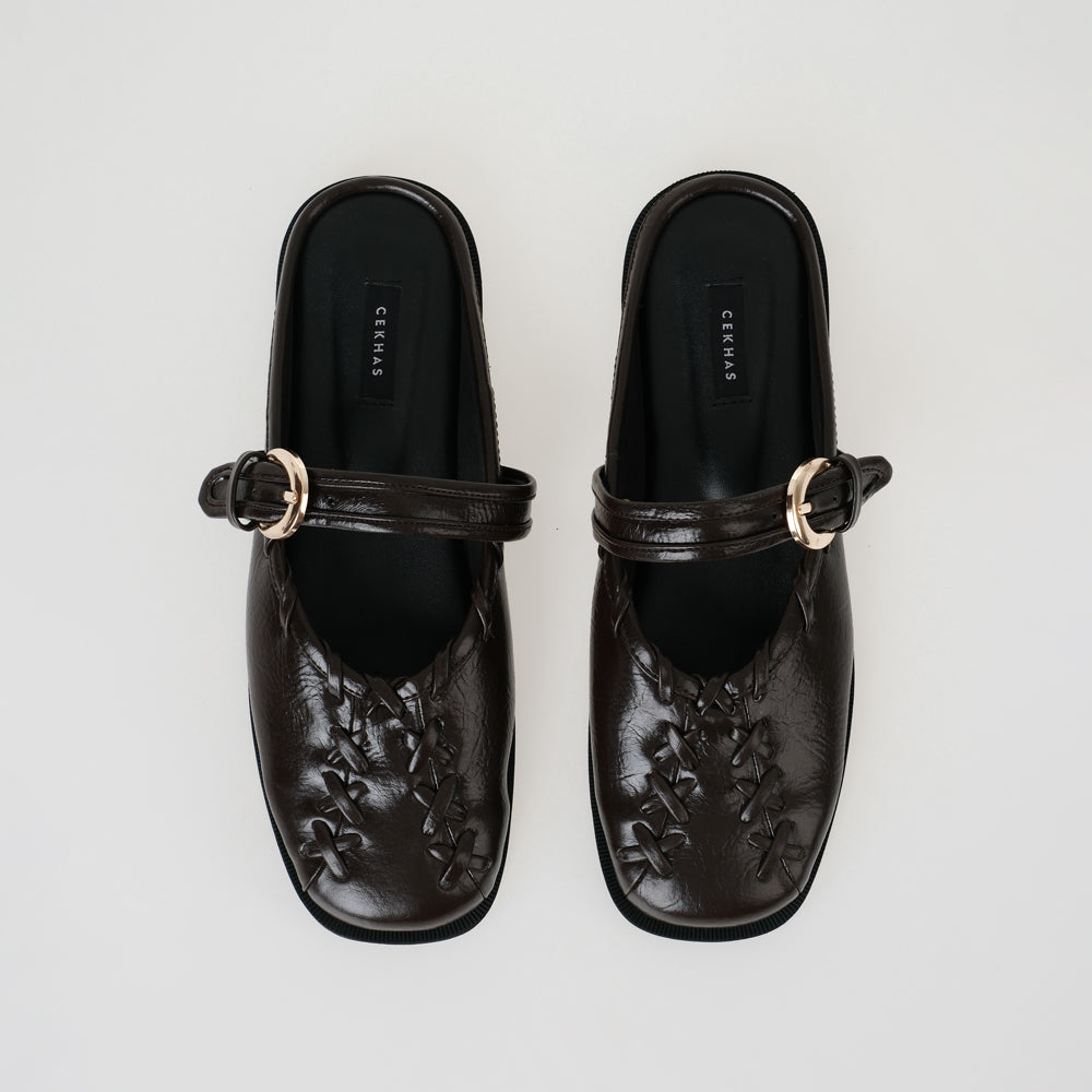 Carla Brown Mules Sandal Wanita