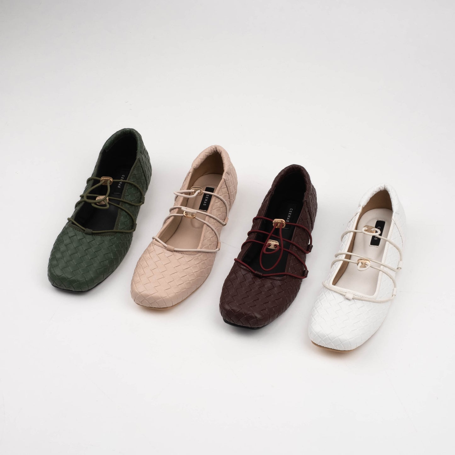 Viola White Flat Shoes - REVERIE Collection