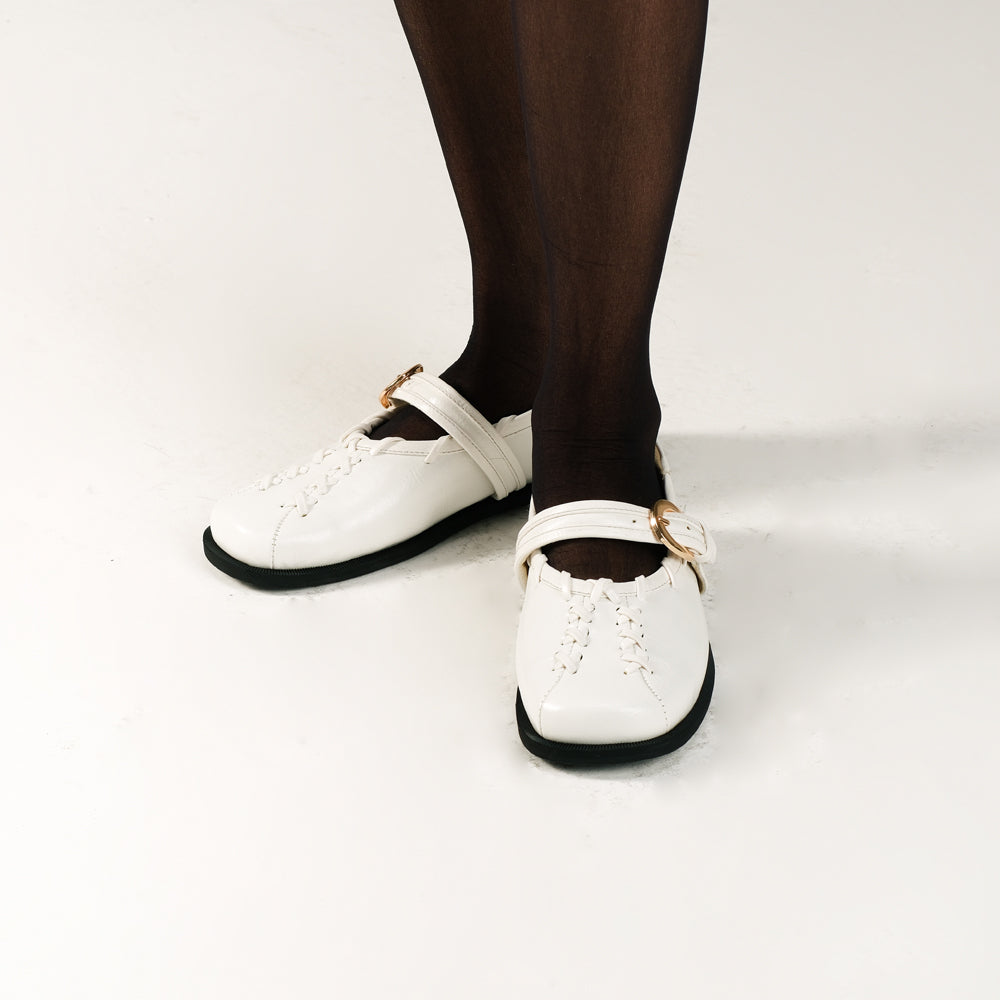 Lenorra White Mules Sandal Wanita