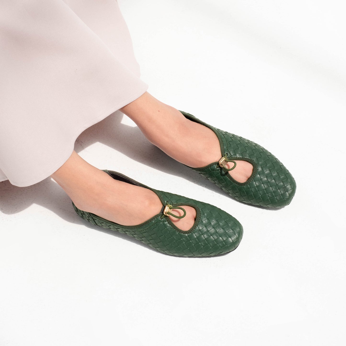Odelia Emerald Flat Shoes - REVERIE Collection