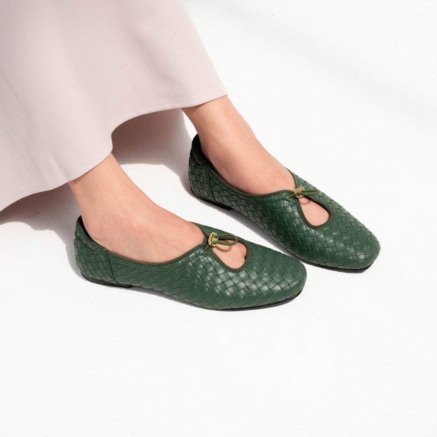 Odelia Emerald Flat Shoes - REVERIE Collection
