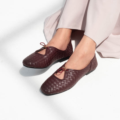 Odelia Wood Flat Shoes - REVERIE Collection