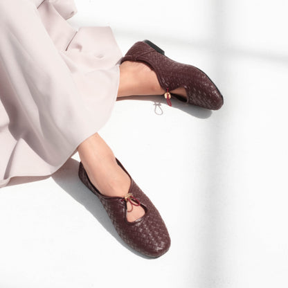 Odelia Wood Flat Shoes - REVERIE Collection