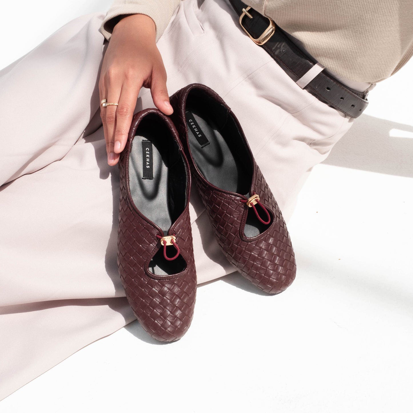 Odelia Wood Flat Shoes - REVERIE Collection