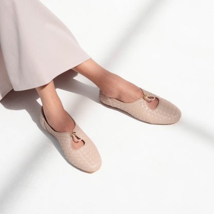 Odelia Cream Flat Shoes - REVERIE Collection