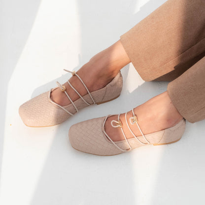 Viola Cream Flat Shoes - REVERIE Collection