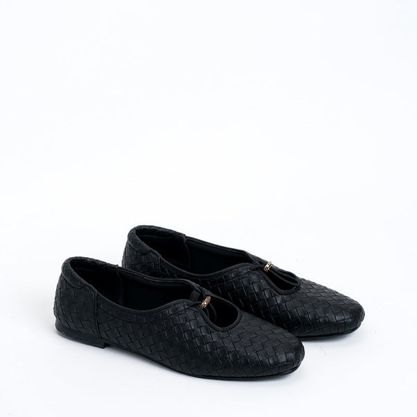 Odelia Black Flat Shoes - REVERIE Collection