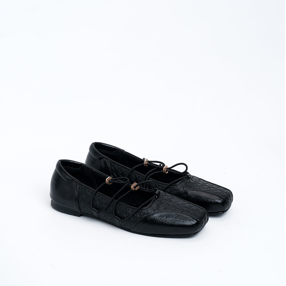 Viona Black Flat Shoes - REVERIE Collection