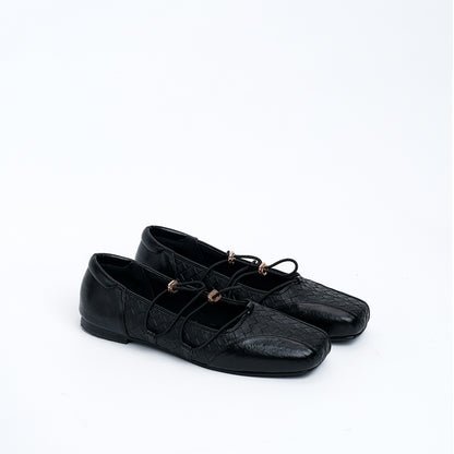 Viona Black Flat Shoes - REVERIE Collection