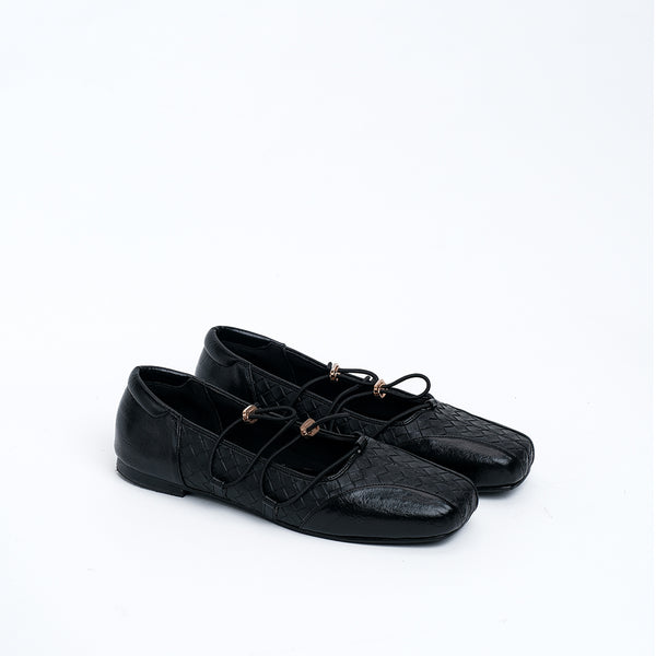 Viona Black Flat Shoes - REVERIE Collection