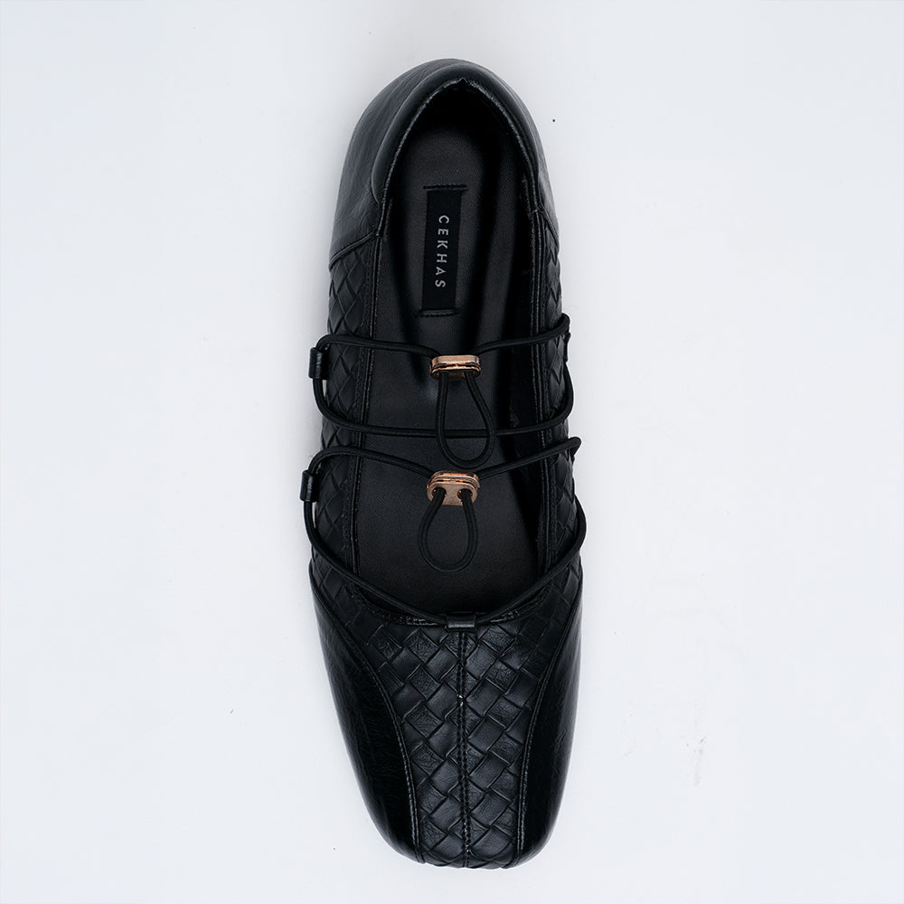 Viona Black Flat Shoes - REVERIE Collection