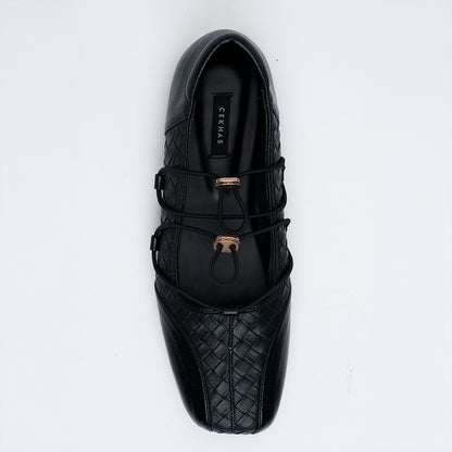 Viona Black Flat Shoes - REVERIE Collection