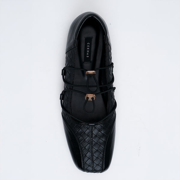 Viona Black Flat Shoes - REVERIE Collection
