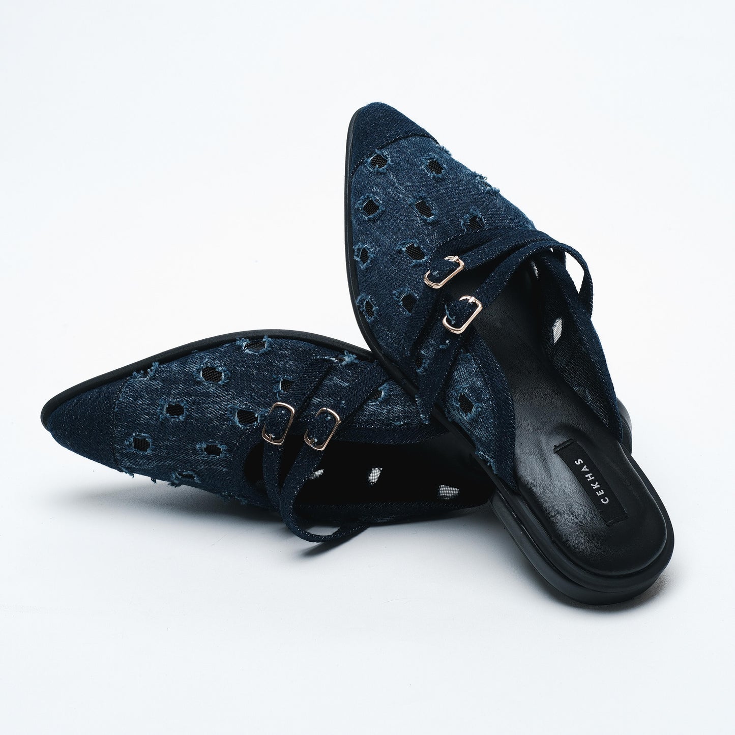 Bianca Blue Denim Mules