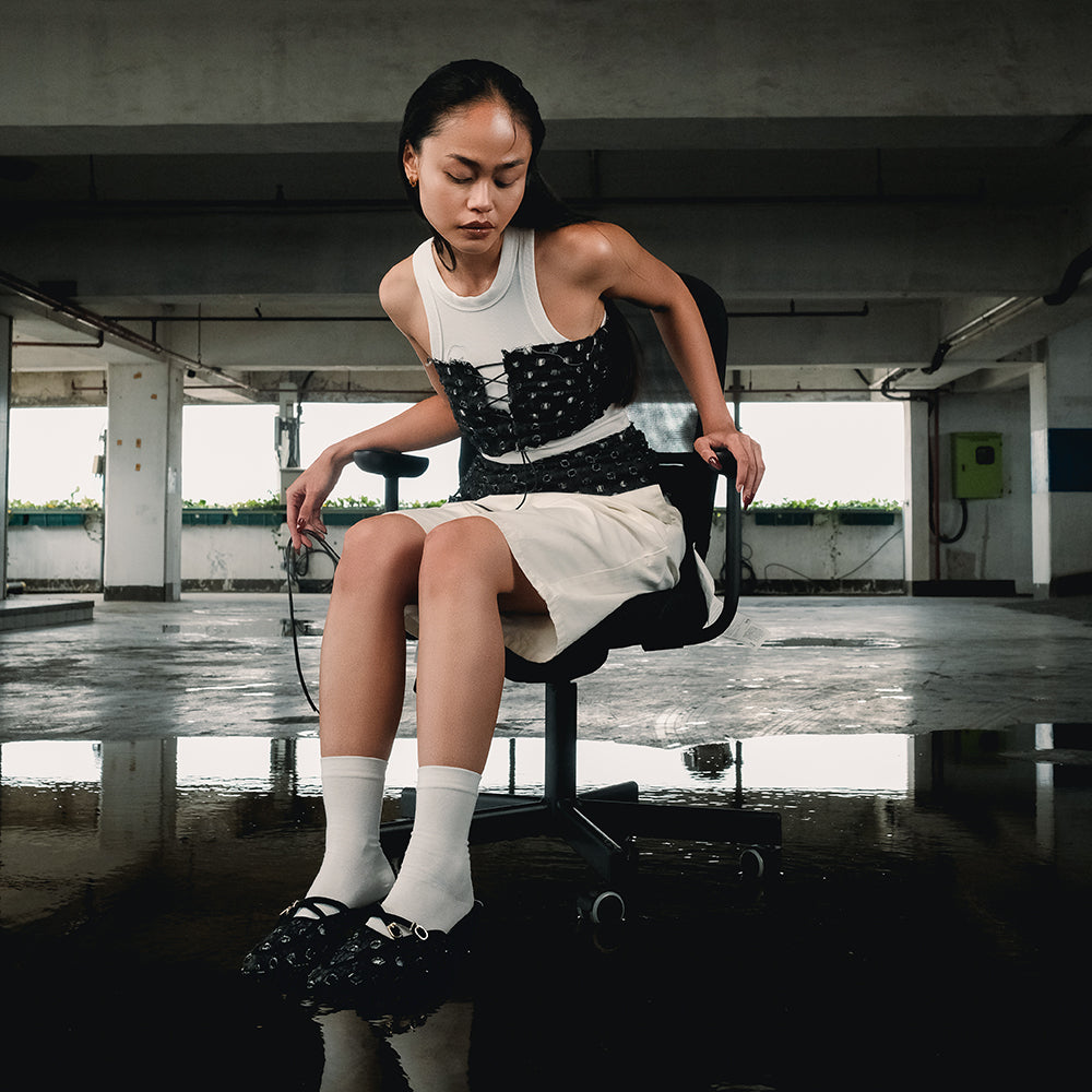 Stella Black Denim Heels