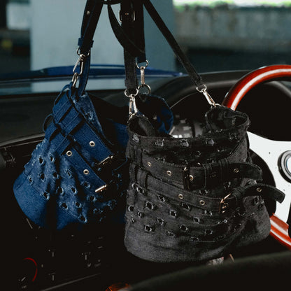 Selena Black Denim Bag