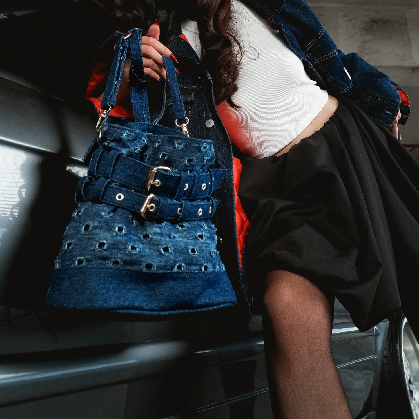 Selena Blue Denim Bag