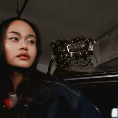 Selena Black Denim Bag