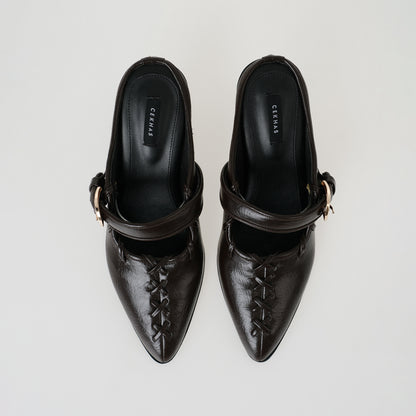 Helen Brown Heels Wanita