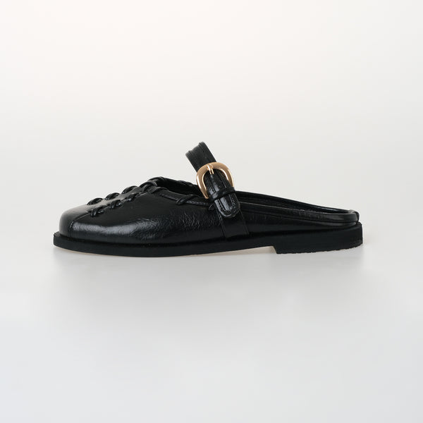 Carla Black Mules Sandal Wanita