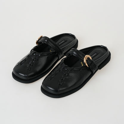 Carla Black Mules Sandal Wanita