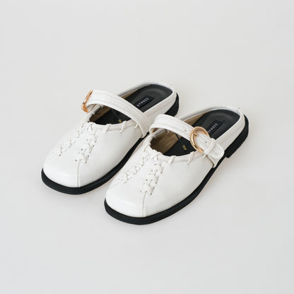 Carla White Mules Sandal Wanita