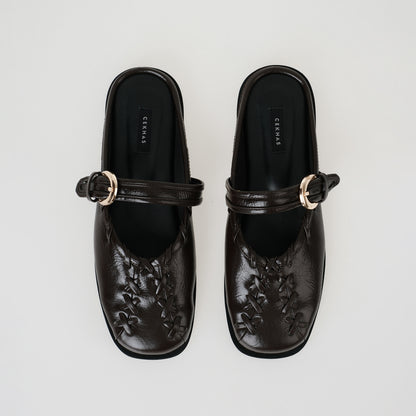 Carla Brown Mules Sandal Wanita