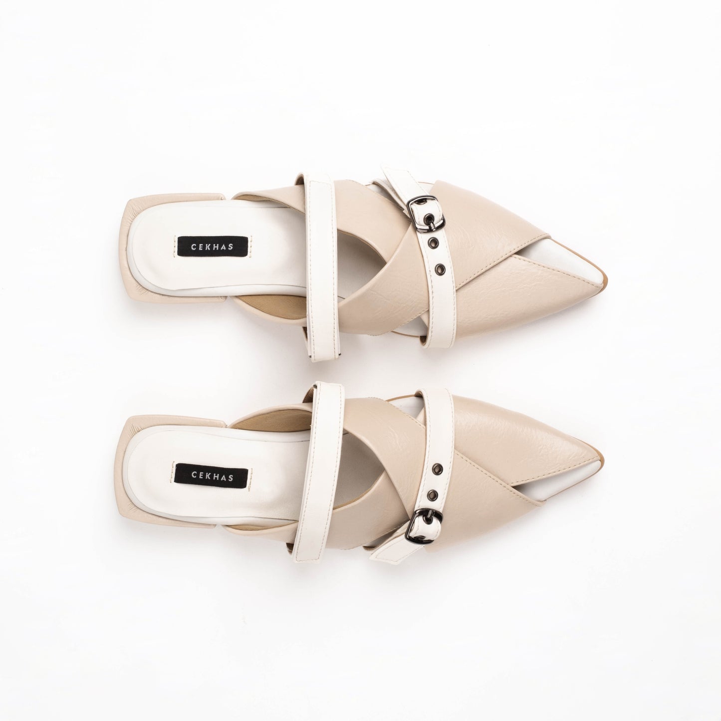 New Emilia Cream Stripes Mules - Urban Grace II