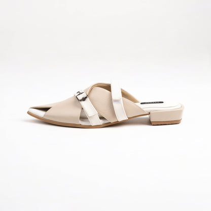 New Emilia Cream Stripes Mules - Urban Grace II