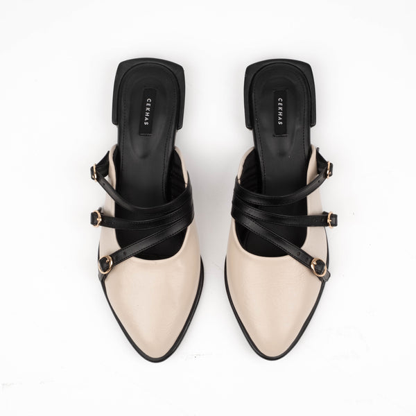 CEKHAS - Leora Cream Mules Sandal Wanita URBAN GRACE II Collection