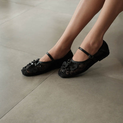 Nona Flatshoes Black - SINARAN Cekhas Prive