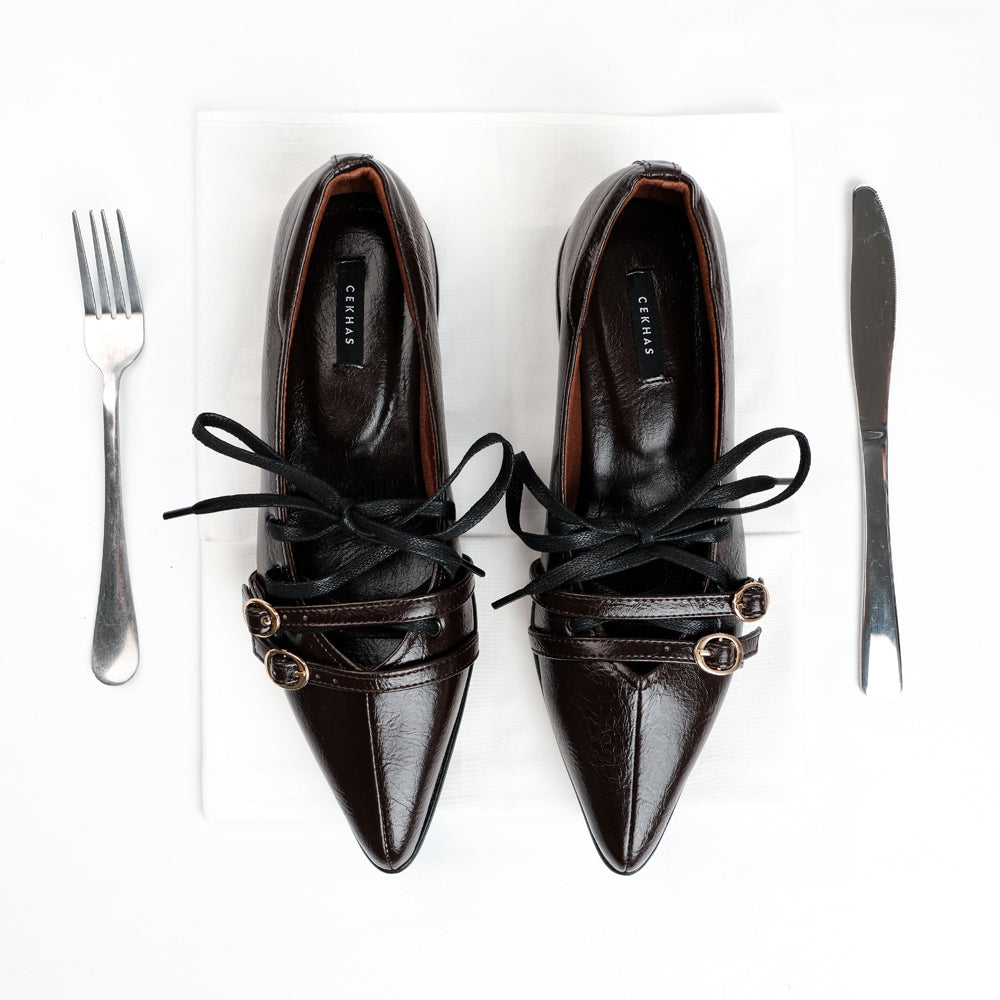 Clodette Brown Flat Shoes