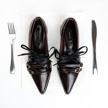 Clodette Brown Flat Shoes