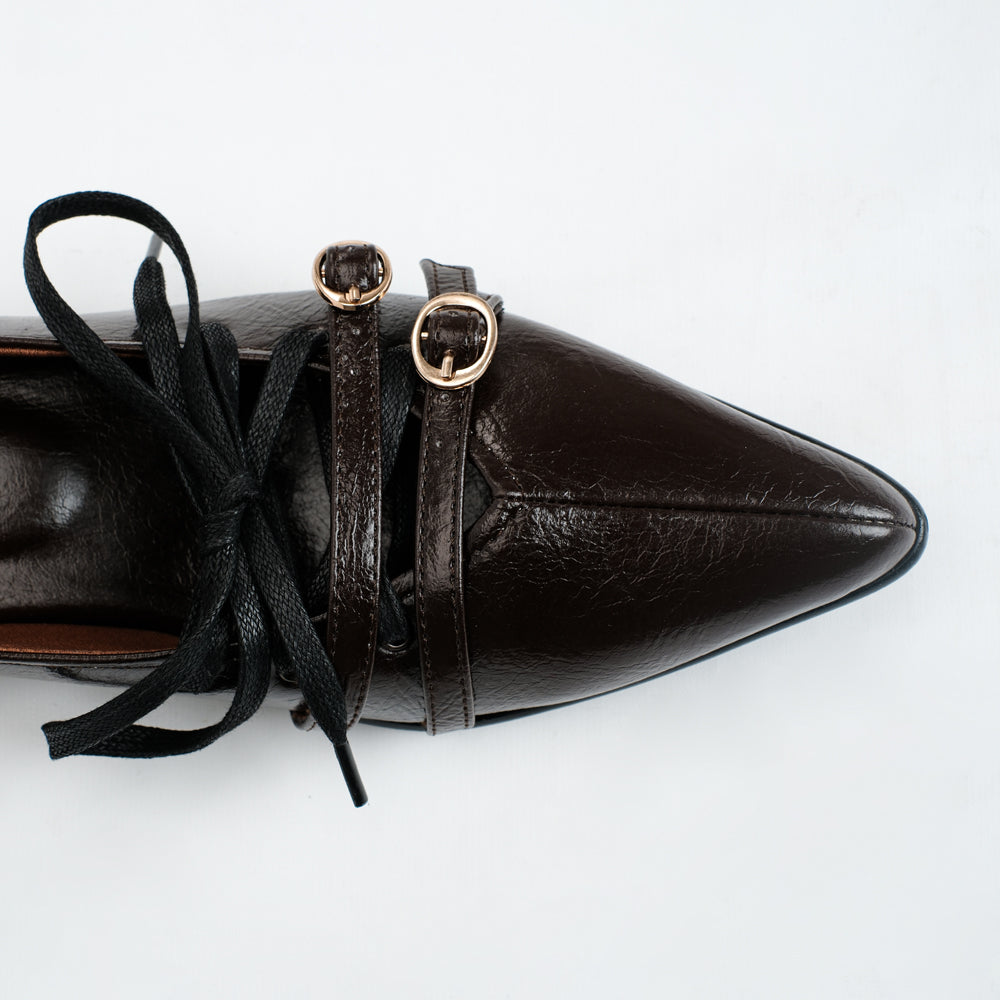 Clodette Brown Flat Shoes