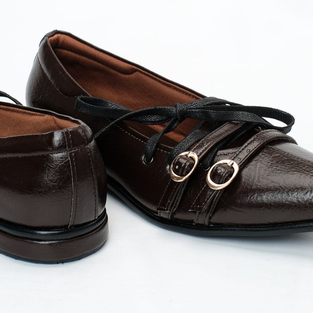 Clodette Brown Flat Shoes