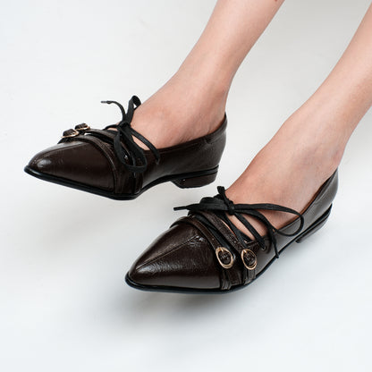 Clodette Brown Flat Shoes