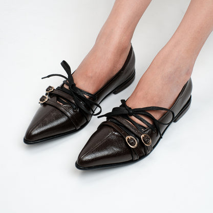Clodette Brown Flat Shoes