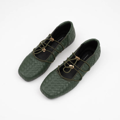Viola Emerald Flat Shoes - REVERIE Collection