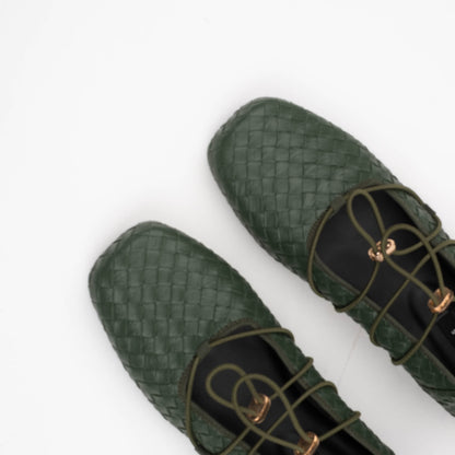 Viola Emerald Flat Shoes - REVERIE Collection