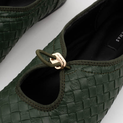 Odelia Emerald Flat Shoes - REVERIE Collection