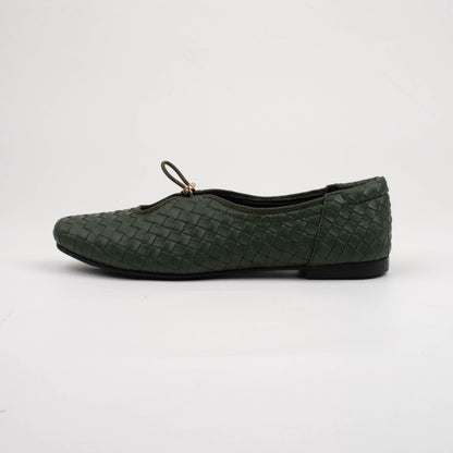 Odelia Emerald Flat Shoes - REVERIE Collection