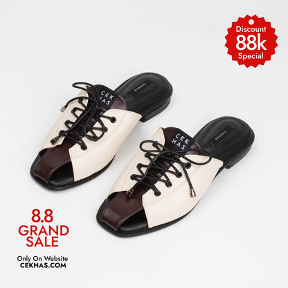 Maddie Cream Mules - Sommar Bliss Collection