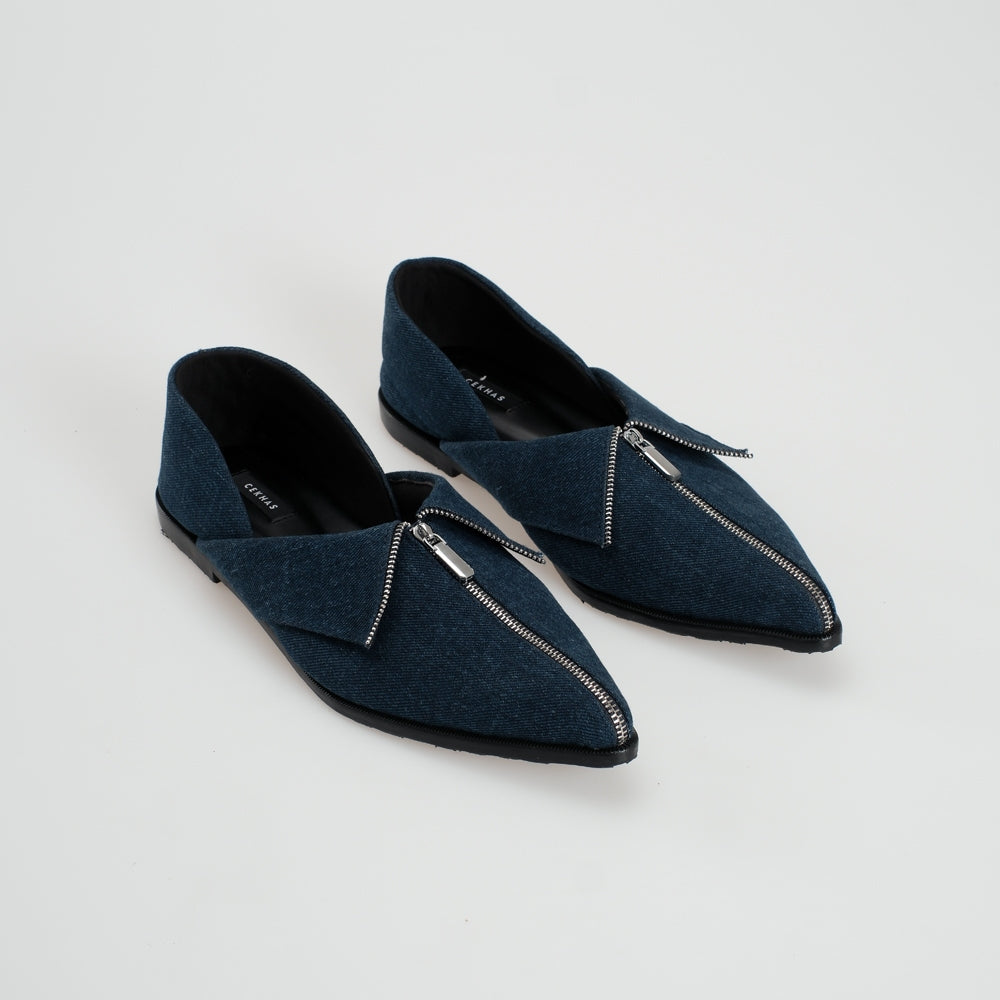 CEKHAS - Clare Flat Shoes Denim MEASURES Collection