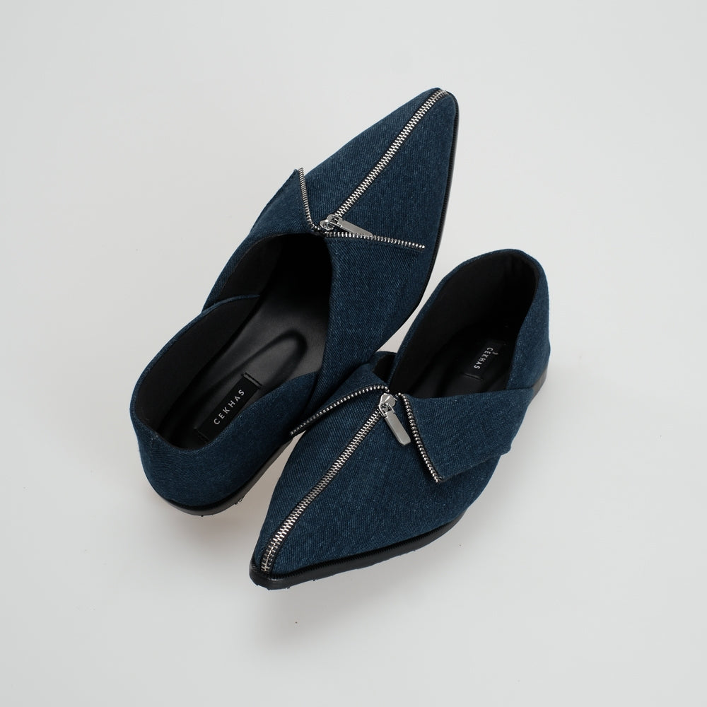 CEKHAS - Clare Flat Shoes Denim MEASURES Collection