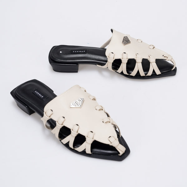 Michelle Cream Sandal Mules Wanita JAKARTA Series