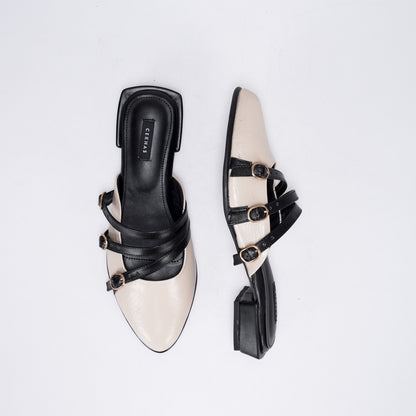 CEKHAS - Leora Cream Mules Sandal Wanita URBAN GRACE II Collection