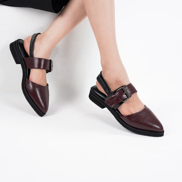 CEKHAS - Poppy Wood Pointed Toe Mules Sandal Wanita REVERIE Collection