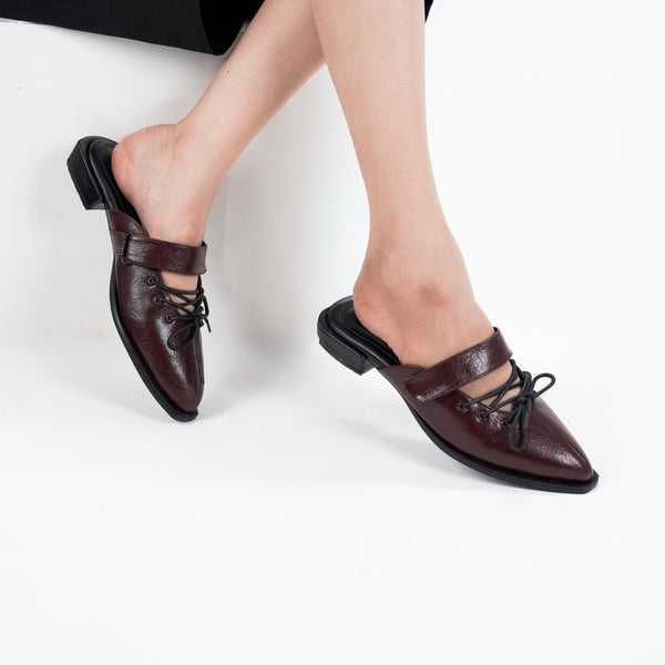 Collin Wood Sandal Mules Wanita Reminiscence Collection