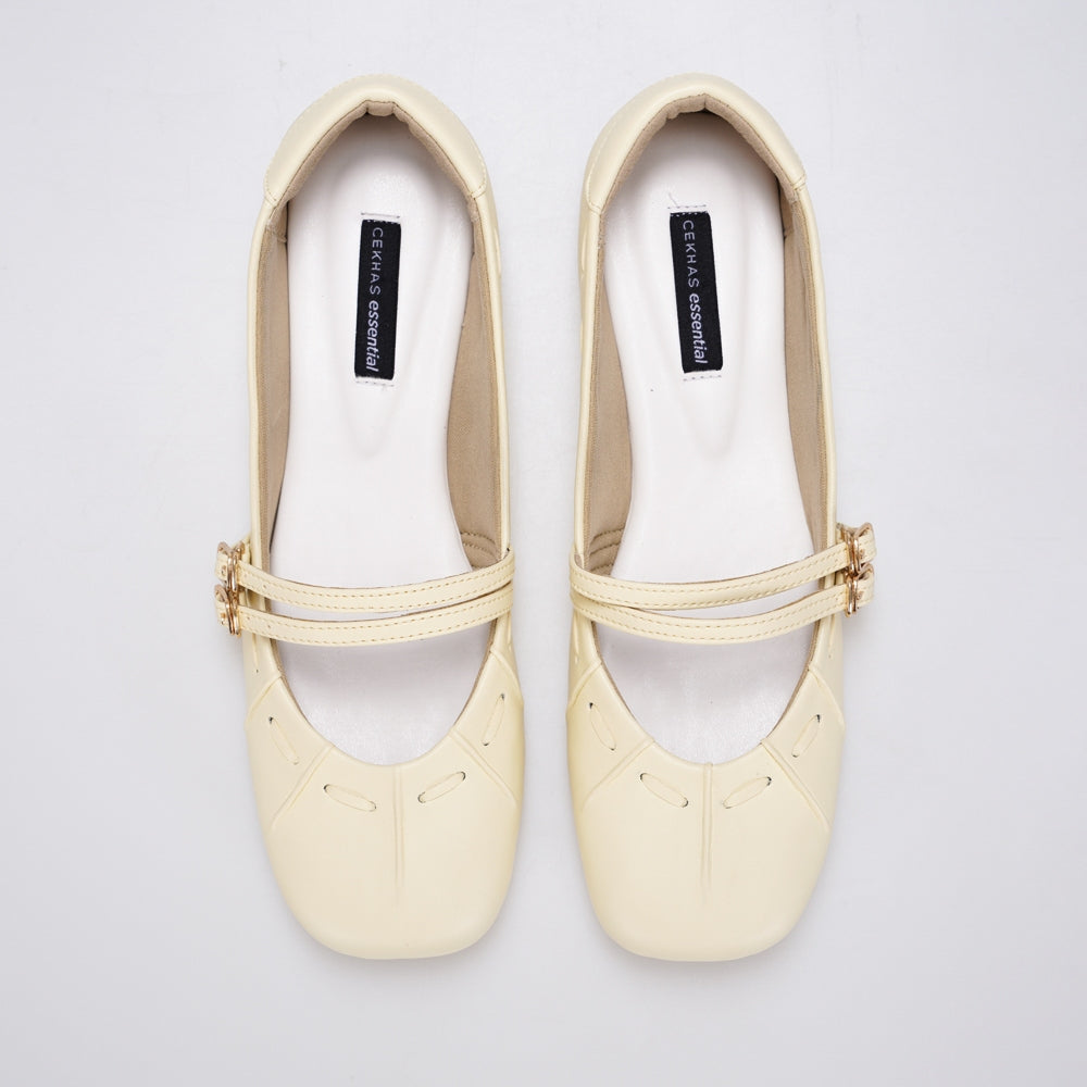 Essential - Gwena Butter Yellow Flat Shoes S/S 2026 KL Collection